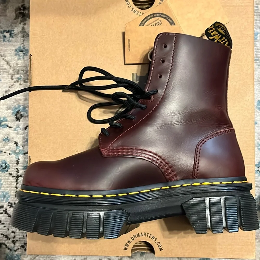 NWT Dr. Martens Audrick Brando Platform Leather Boots UK 4/US 6 - Picture 11 of 17